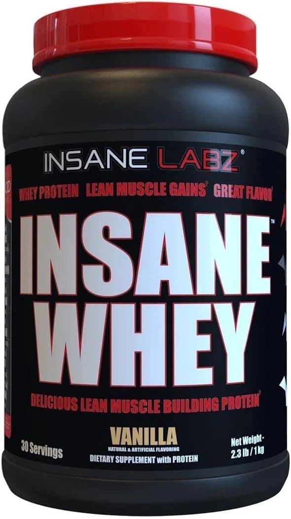 Muscle Building Insane Whey Protein – 30 Servings Vanilla, No Clumps Guarantee