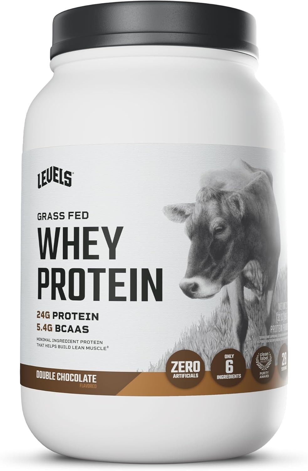 Whey Protein Powder Double Chocolate 2LB 24g Protein Grass Fed No Artificials