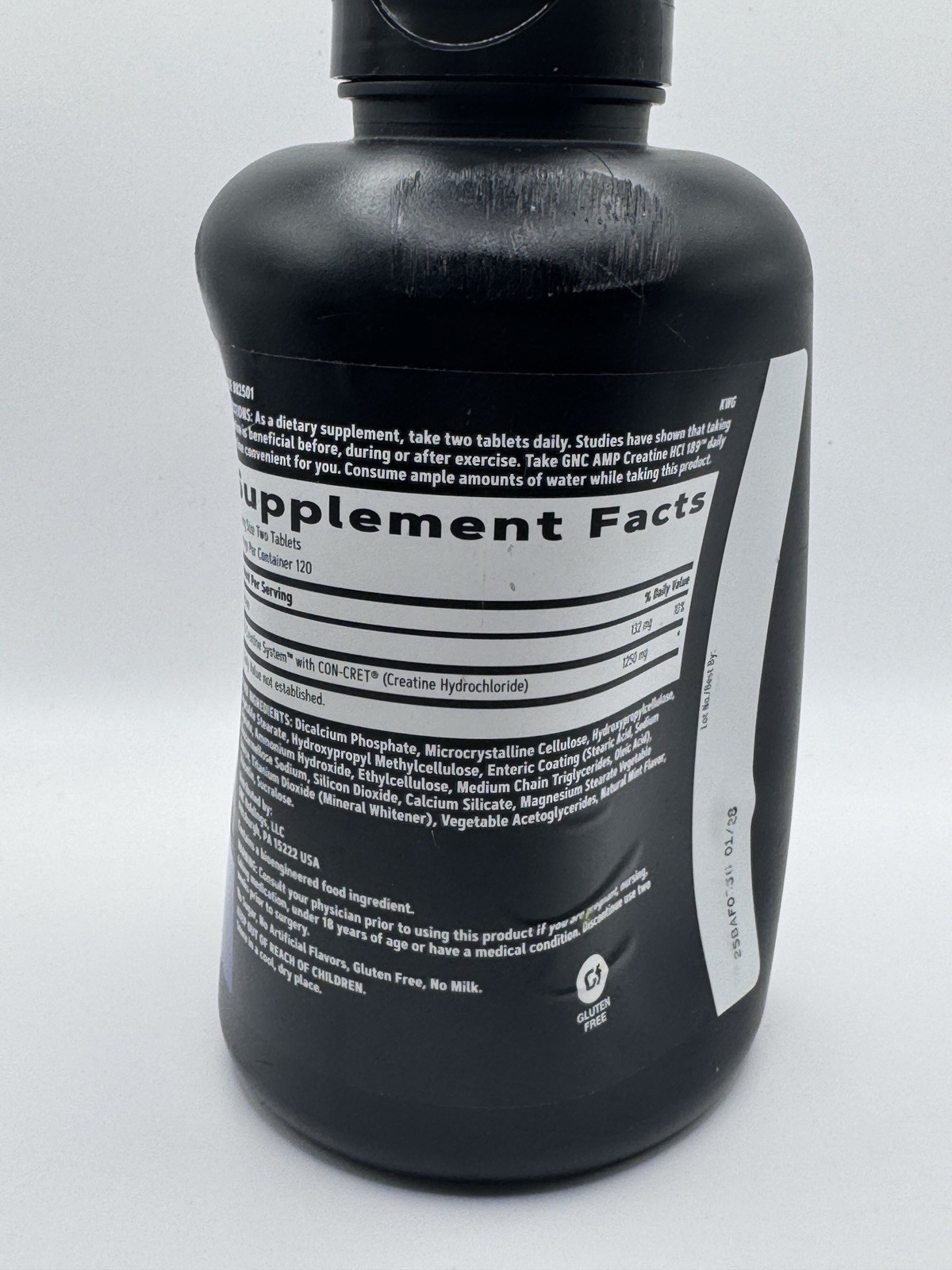 GNC AMP Creatine HCl 189 – 240 Tablets Four Months Supply Exp 01/2028