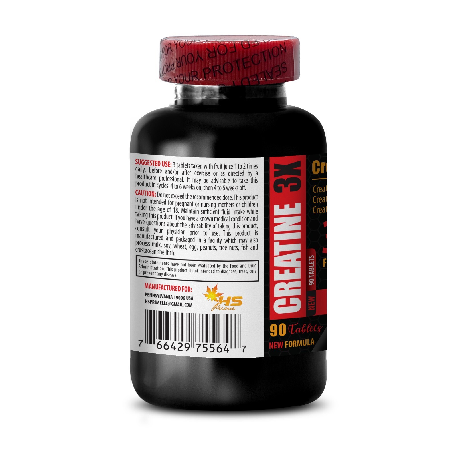 muscle gainer – CREATINE 3X – creatine monohydrate 1 Bottle 90 Tablets