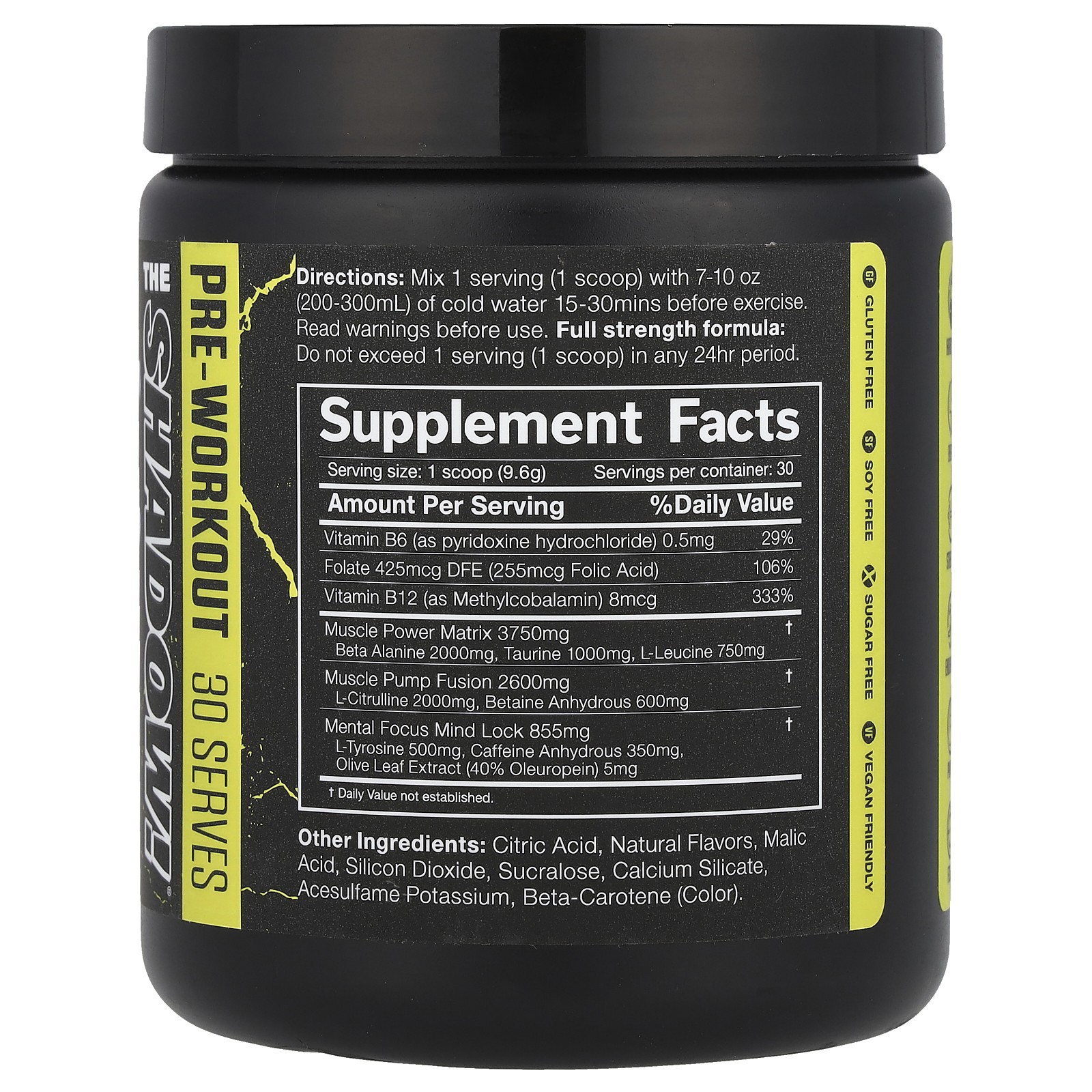 The Shadow®, Pre-Workout, Lemon, 10.16 oz (288 g)