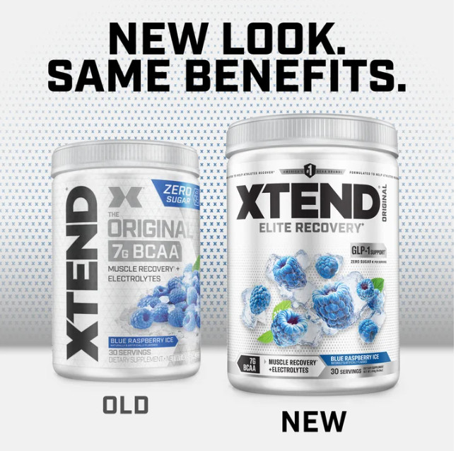 XTEND Original BCAA Powder, Blue Raspberry Ice, 30 Servings