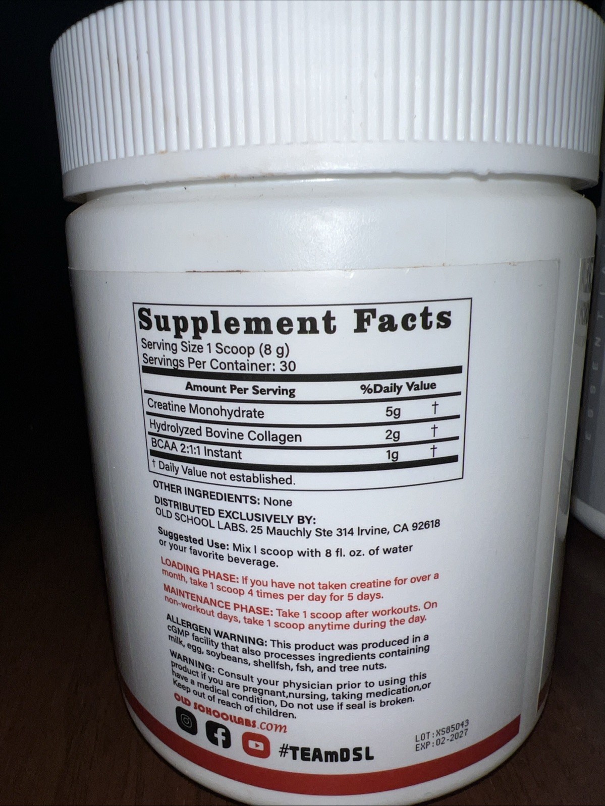 Old School Labs® Creatine Monohydrate for Women 243g/8.57oz. 30 Servings Powder