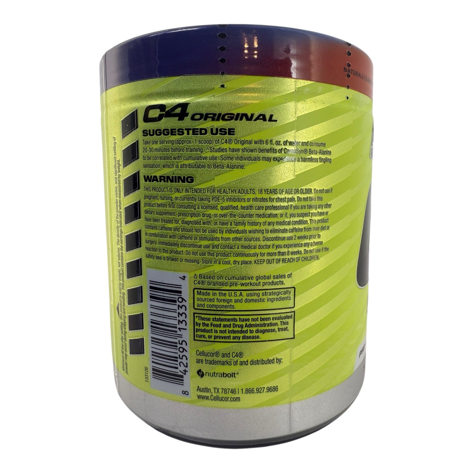 C4 Original Pre-Workout Powder 9.2oz ~ 30 Servings ~ Rainbow Blast ~ BB 04/2026
