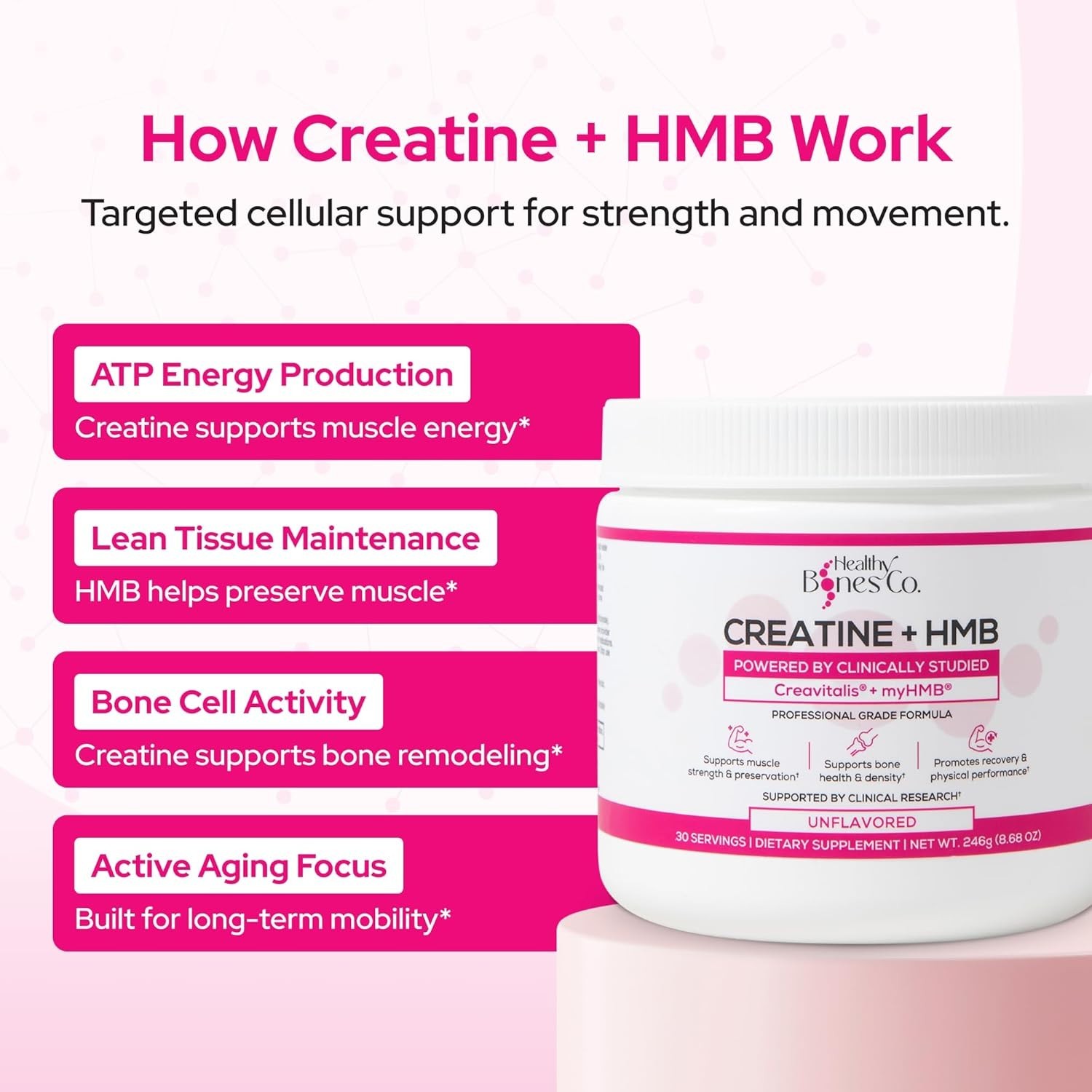 Creatine HMB Powder, 5g Creatine Monohydrate With 3g HMB