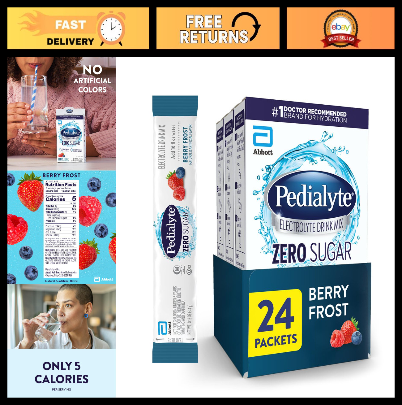 Electrolyte Drink Mix Zero Sugar | Hydration with Key Electrolytes | Low-Calorie