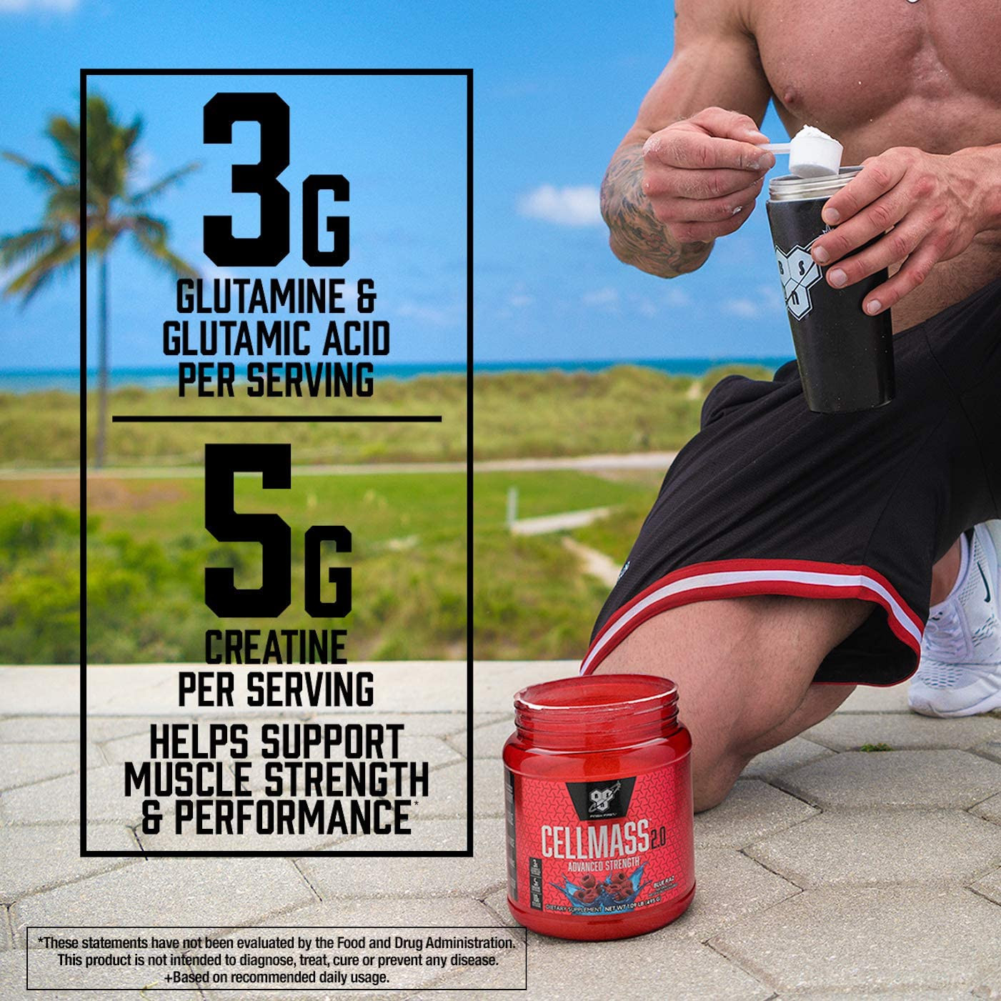 BSN CELLMASS 2.0 Post Workout Recovery with Creatine & Glutamine,25 Servings