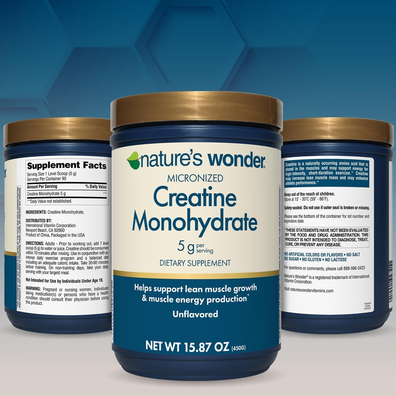 Nature’s Wonder Micronized Creatine Monohydrate 15.87 Ounce (Pack of 1)