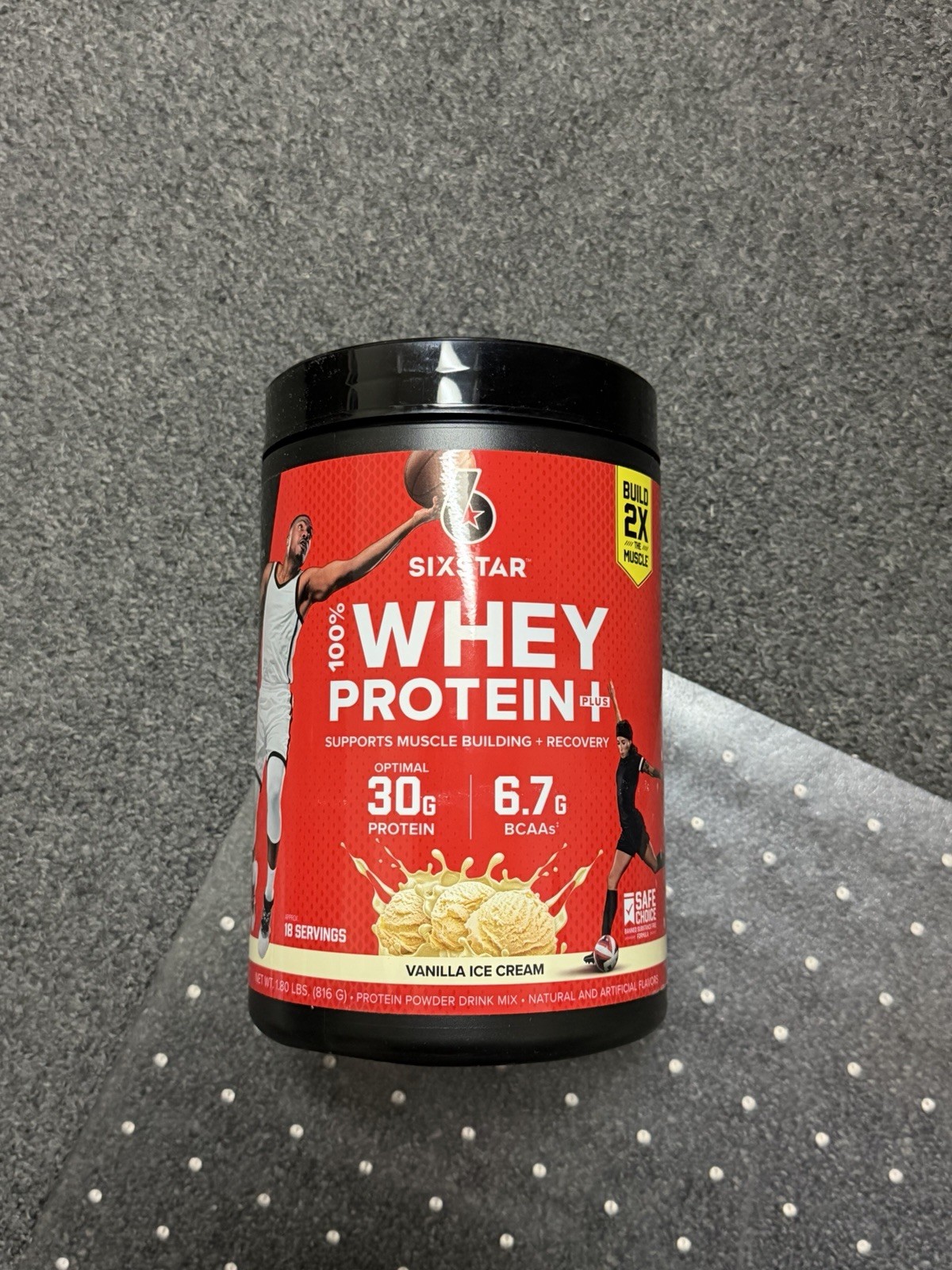 SixStar 100% Whey Protein Plus 30g VANILLA CREAM Flavor 1.81lbs- NEW SEALED-