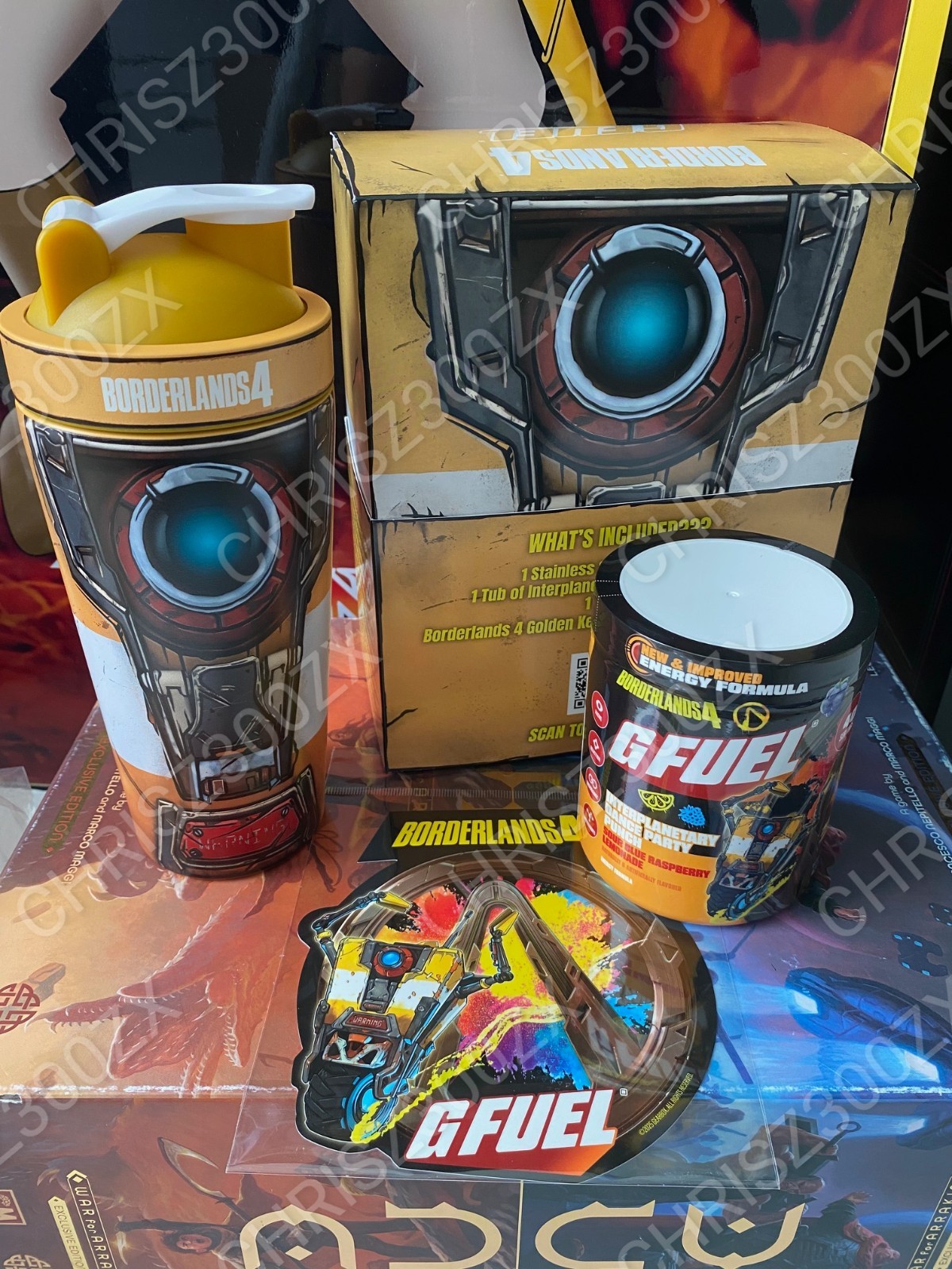 GFUEL Borderlands 4 Dance Party Claptrap Collector’s Box Metal Shaker Tub G FUEL