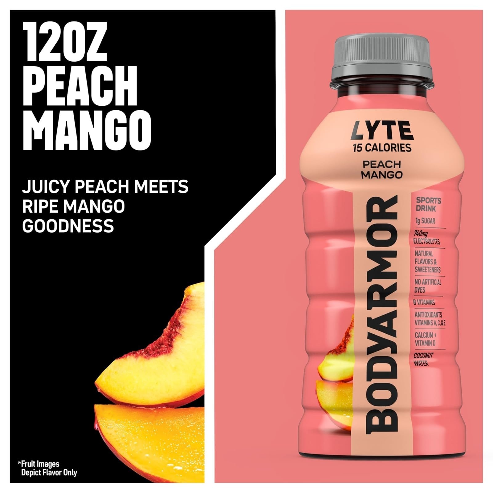 BODYARMOR Lyte Electrolyte Drink Peach Mango 12 Fl Oz (8 Pack)