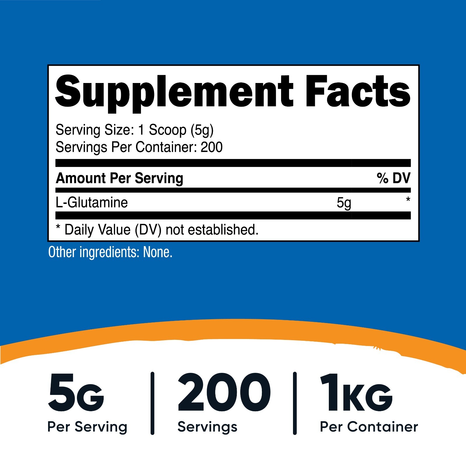 Nutricost L-Glutamine Powder 1 KG – Pure L Glutamine – 5000mg per Serving