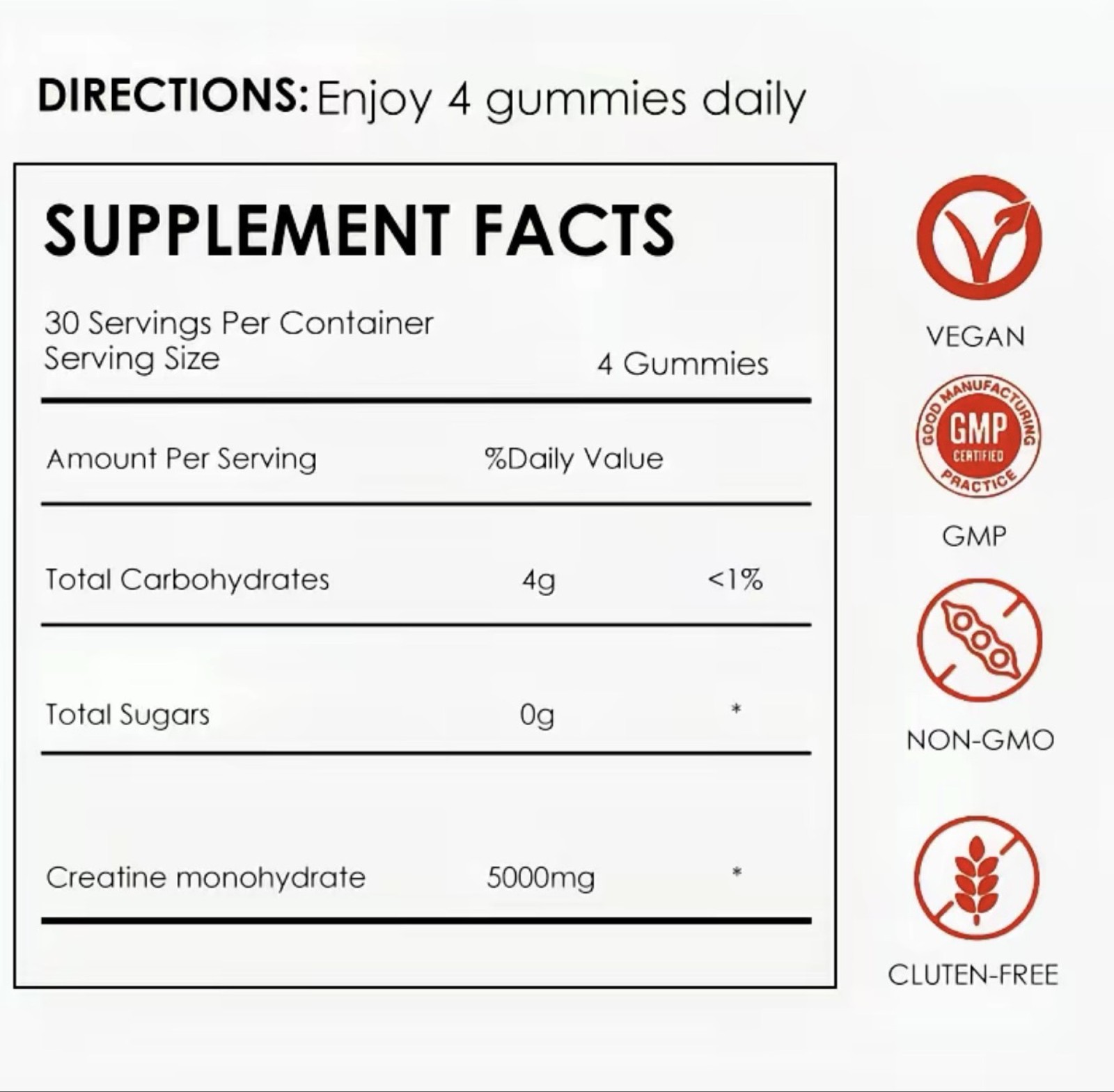 Mosea Elements Creatine Gummies 120 Count 5000mg Muscle Recovery SET OF TWO