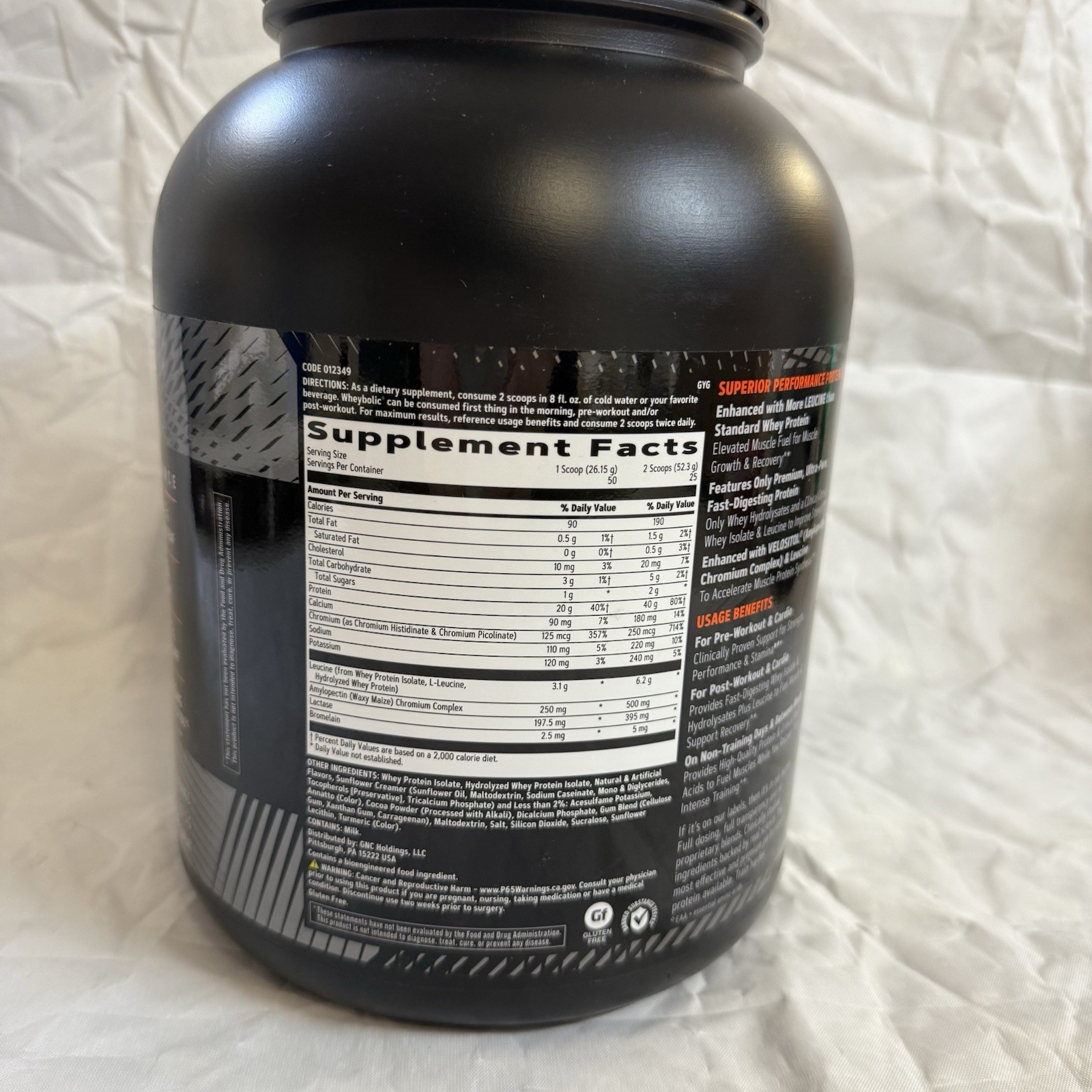 GNC AMP Wheybolic Protein Powder, Creamy Peanut Butter, 2.9 Lb EXP. 08 / 2026