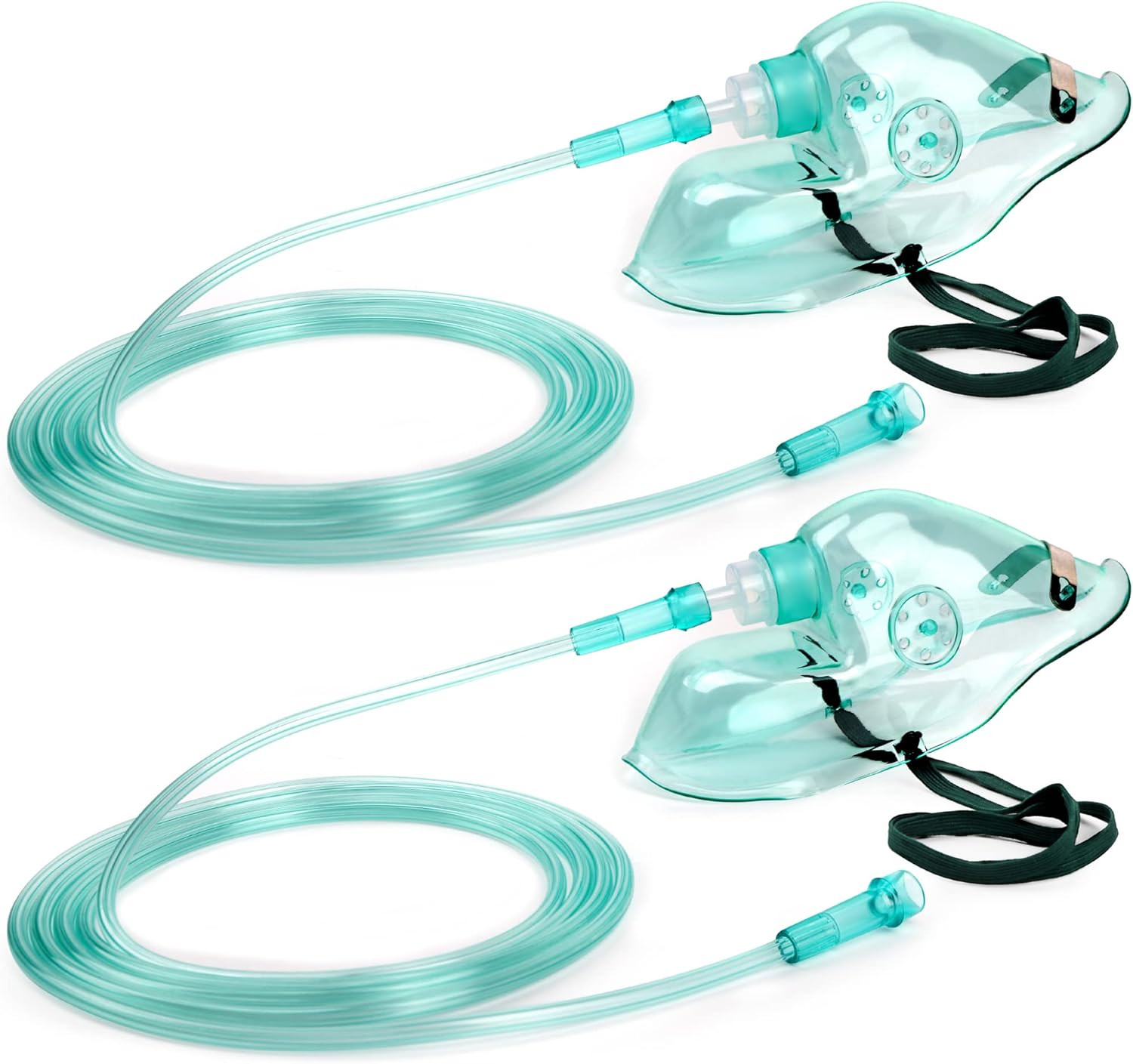 2 Pack Oxygen Mask for Face Adult with 6.6′ Tube & Adjustable Elastic Strap – Si