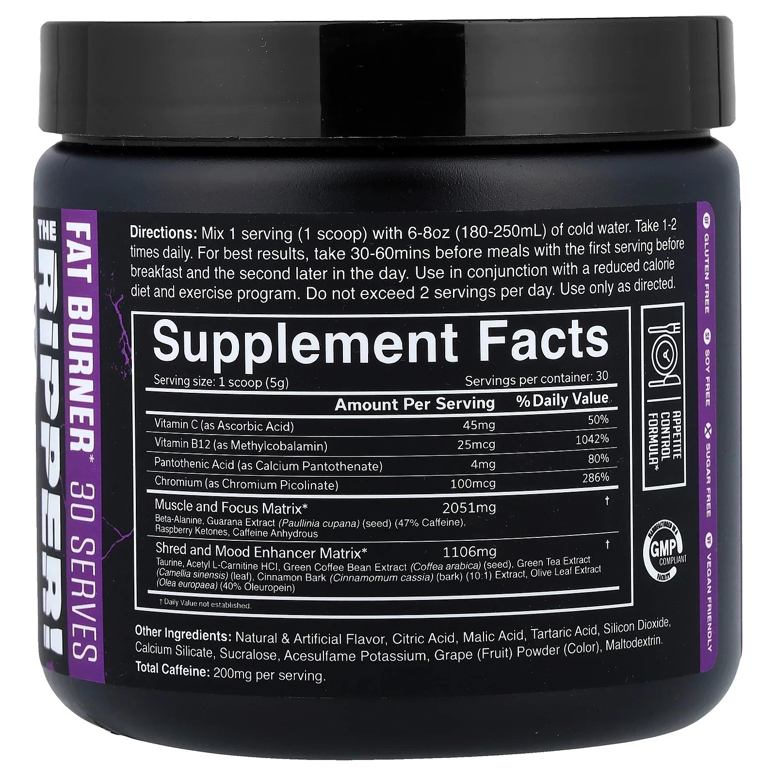 The Ripper! Fat Burner, Dark Grape, 5.3 oz (150 g) PACK OF 2