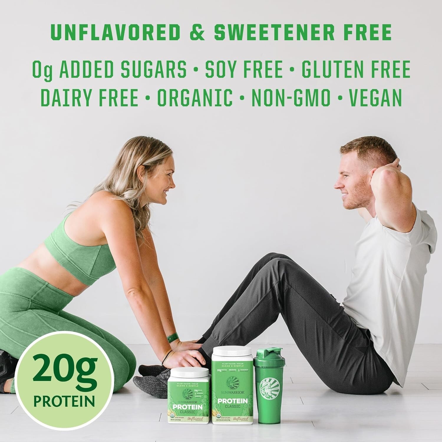Sunwarrior Classic Organic Brown Rice Vegan Protein Powder, 375g, Unflavored