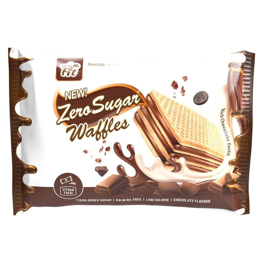 24PACK ZERO Sugar Waffles 40g Chocolate Miss And Mr Fit MEGA SALE