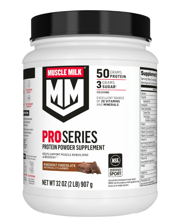 Muscle Milk Pro Series Protein Powder, Knockout Chocolate, 2 lb, 11 Servings