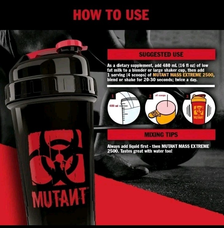 Mutant Mass Extreme 2500 3-Whey Protein Drink Berry Blast 12lbs Exp 11/27