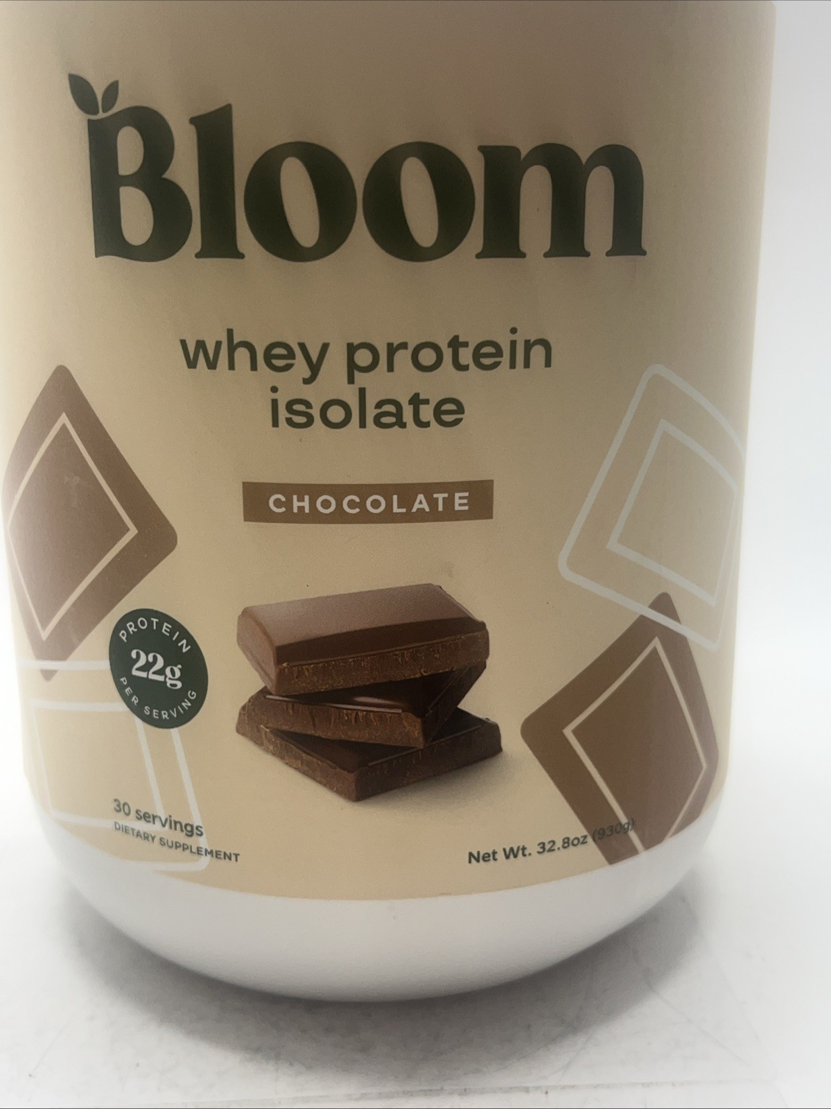 Bloom Nutrition Whey Isolate Protein Powder, Chocolate 30 Servings Exp 11/2026
