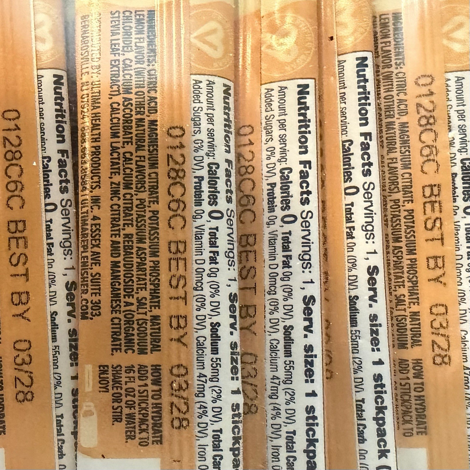 100 Count Ultima Replenisher, Electrolyte Hydration Drink Mix Sticks- Variety