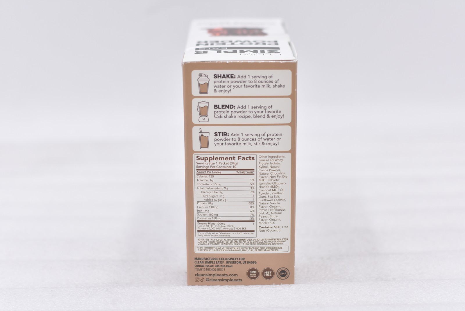 Clean Simple Eats Protein Powder Chocolate Brownie Batter – 10 Packs Exp: 03/27