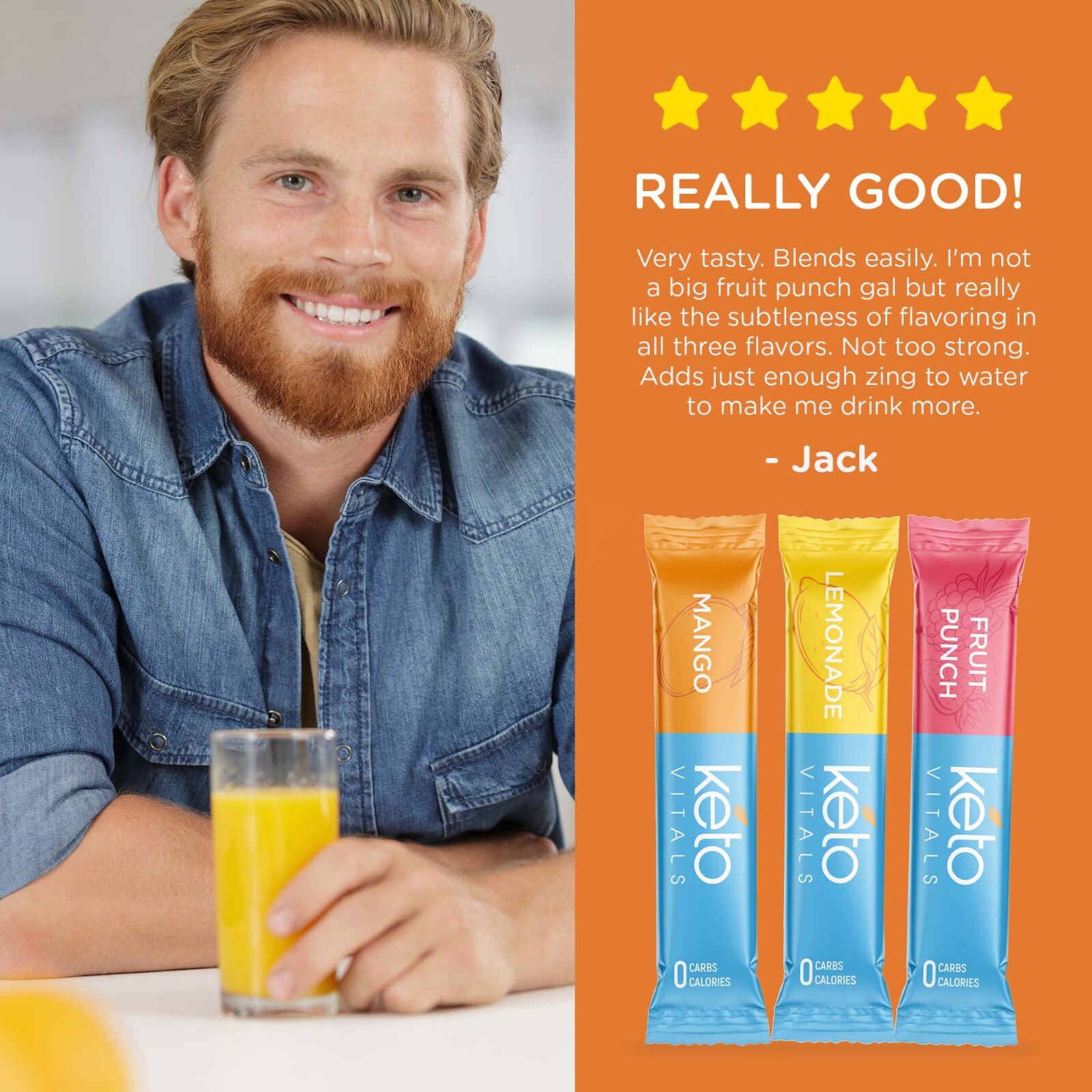 Keto Vitals Original Electrolyte Powder Stick Packs| – 30 Count