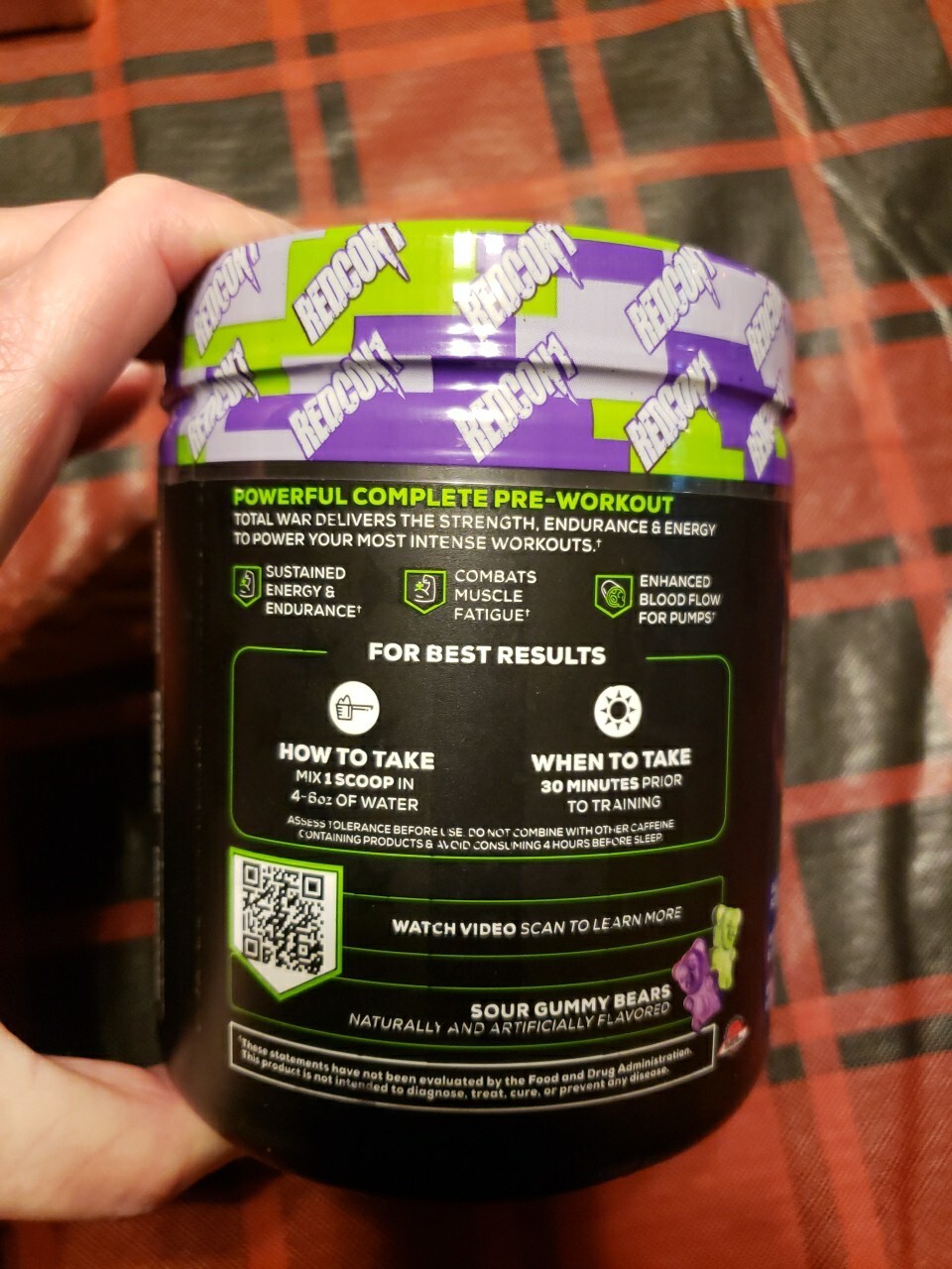 REDCON1 TOTAL WAR, Preworkout, Sour Gummy Bear, 20 Servings