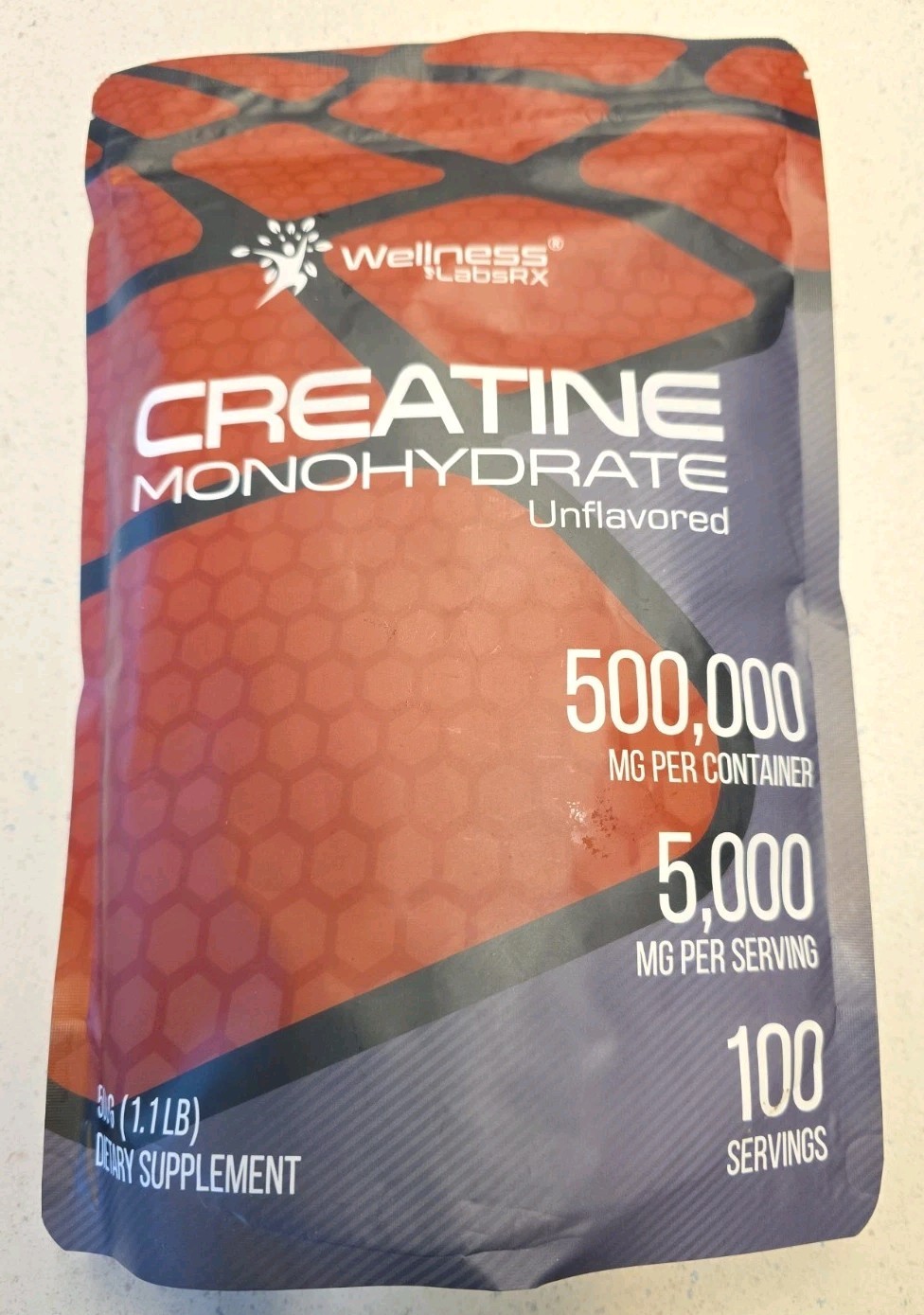 Wellness LabsRX Creatine Monohydrate Powder 500g – 100 Servings Micronized 10/27