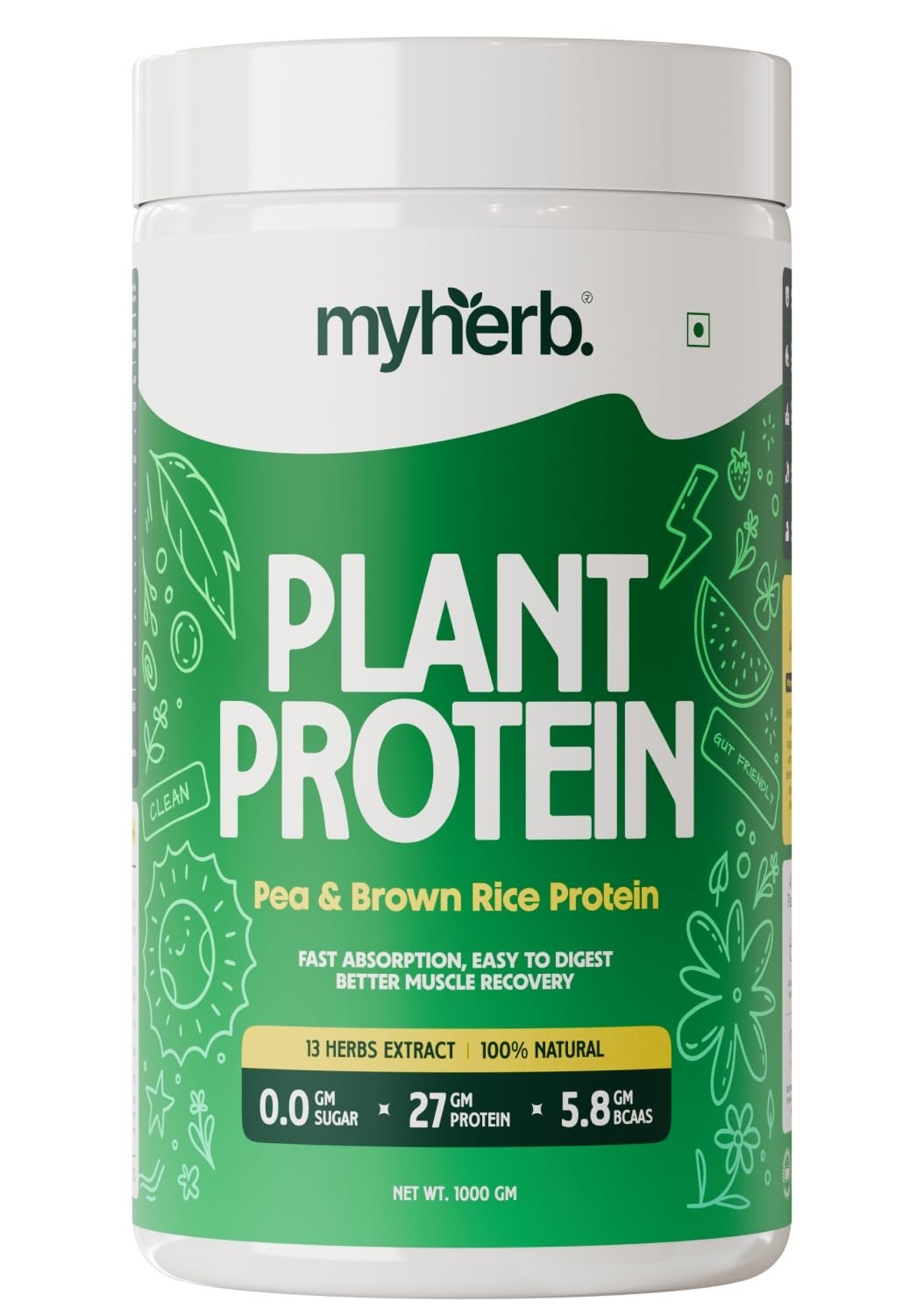 Plant Protein Powder | Pea And Brown Rice Protein Powder High Protein Powder 1kg
