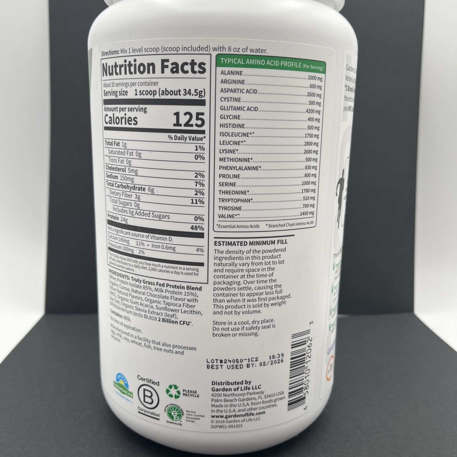 Garden Of Life Sport, Grass Fed Whey, Chocolate, 23.28 oz (660 g) Exp 2/26