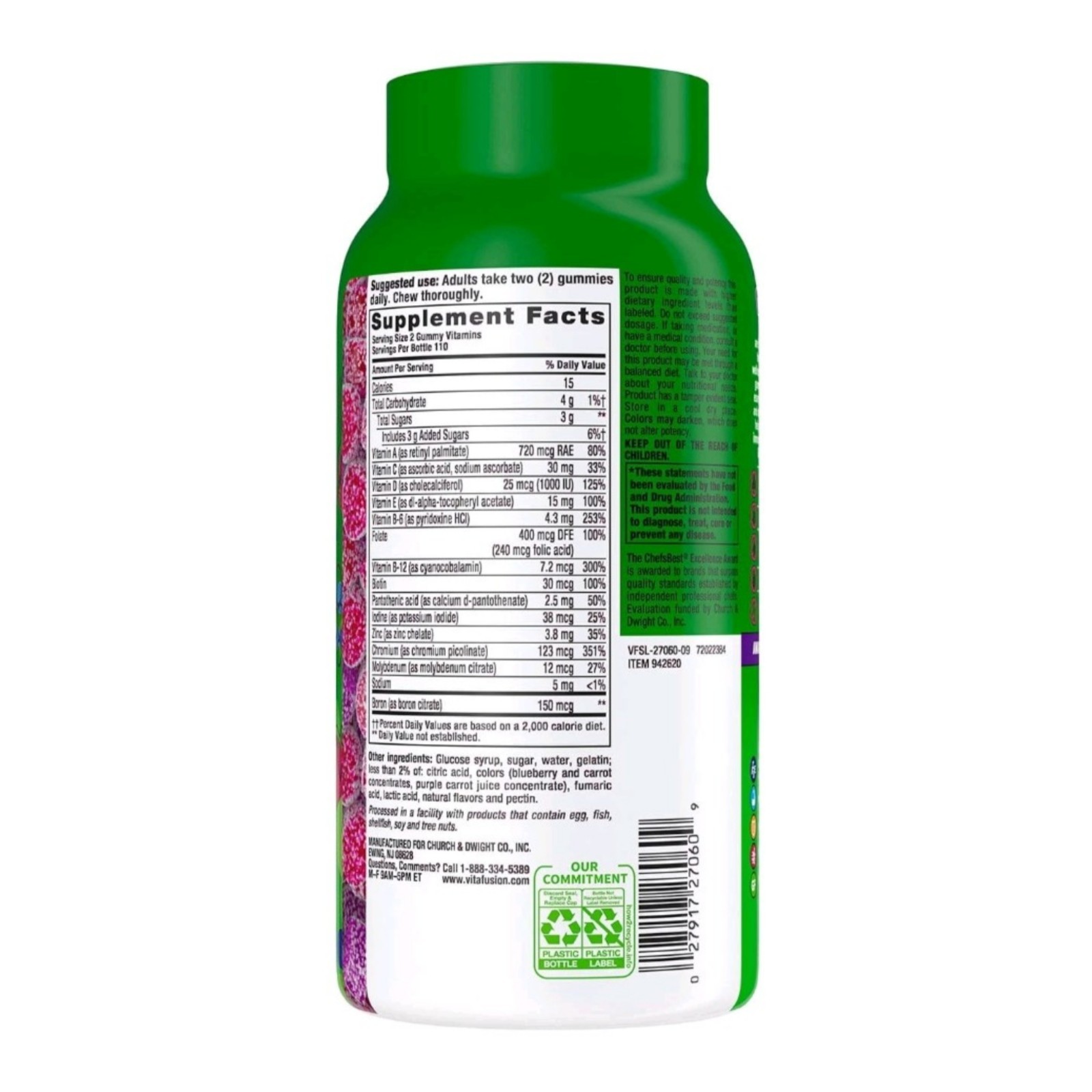 Vitafusion Men’s Multivitamin Gummies Berry Flavors 220ct Energy Immune Support