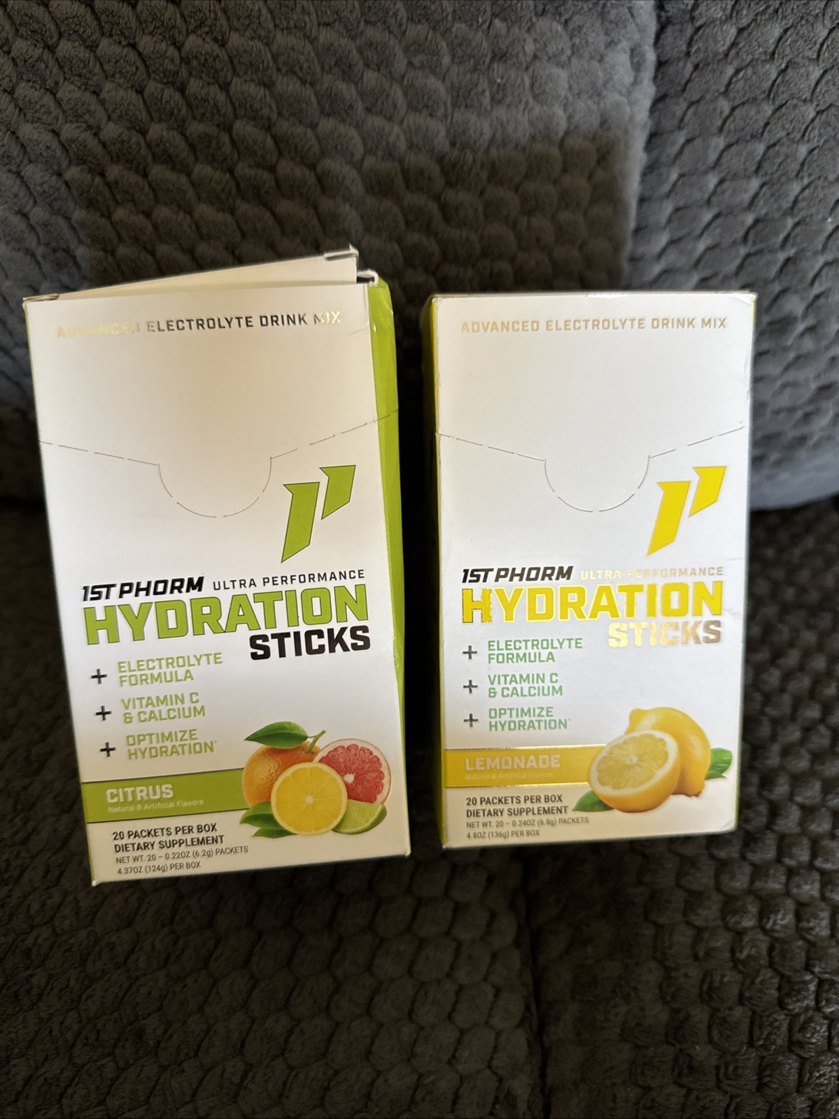 2- 1st Phorm Hydration Sticks Citrus And Lemonade (20 Each, 40 Total) Exp 7/27