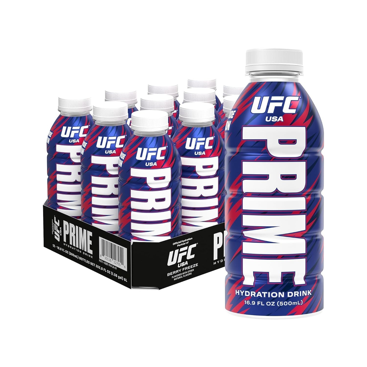 PRIME Hydration Sports Drink – UFC Edition, 16.9oz – Berry Freeze (24 Bottles)