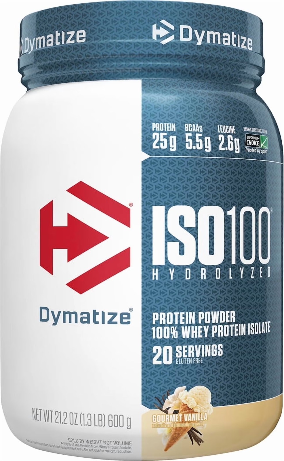 Dymatize ISO100 Hydrolyzed Whey Isolate Protein Powder, Gourmet Vanilla, 20 Serv