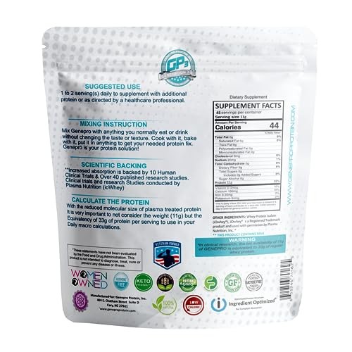 GENEPRO GEN. 3 Unflavored Protein 1.09 Pound (Pack of 1), Newest Formula