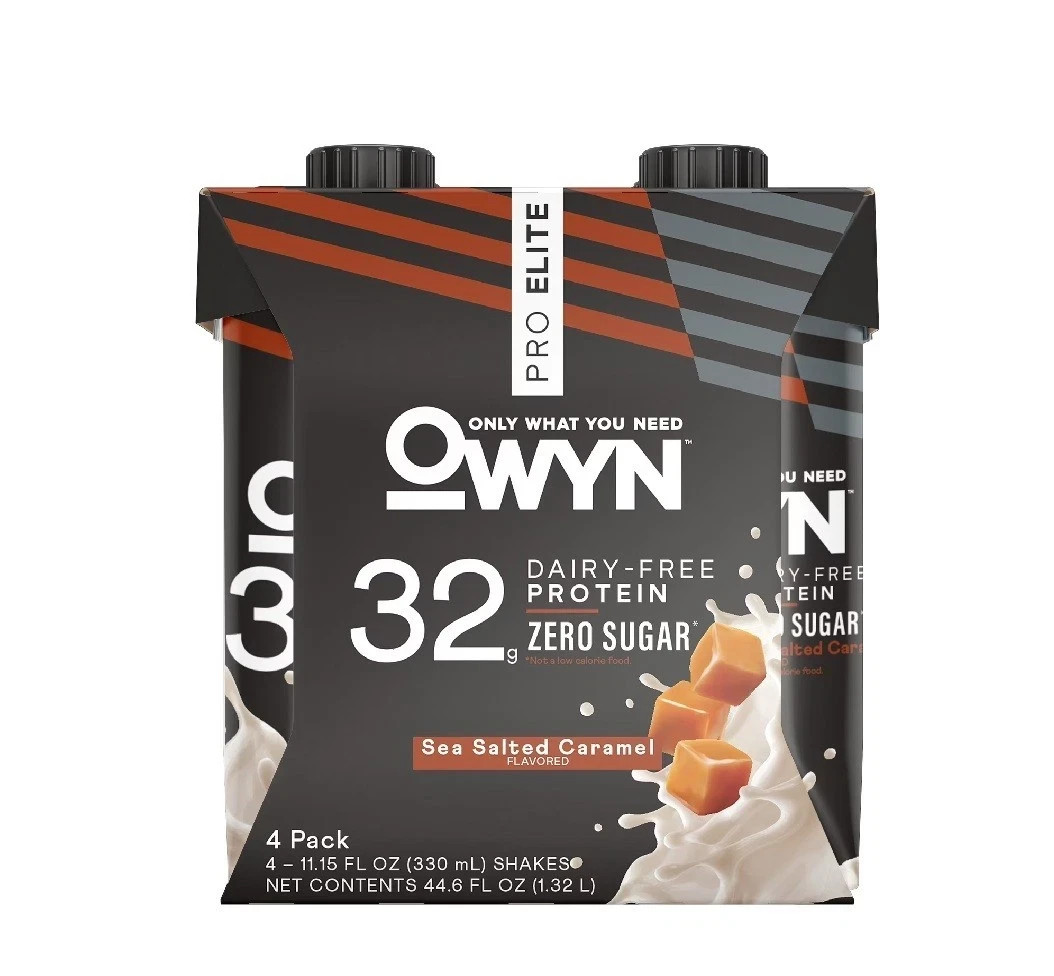 OWYN Pro Elite 32g High Protein Shakes Sea Salt Caramel 11.15 oz 4 Count