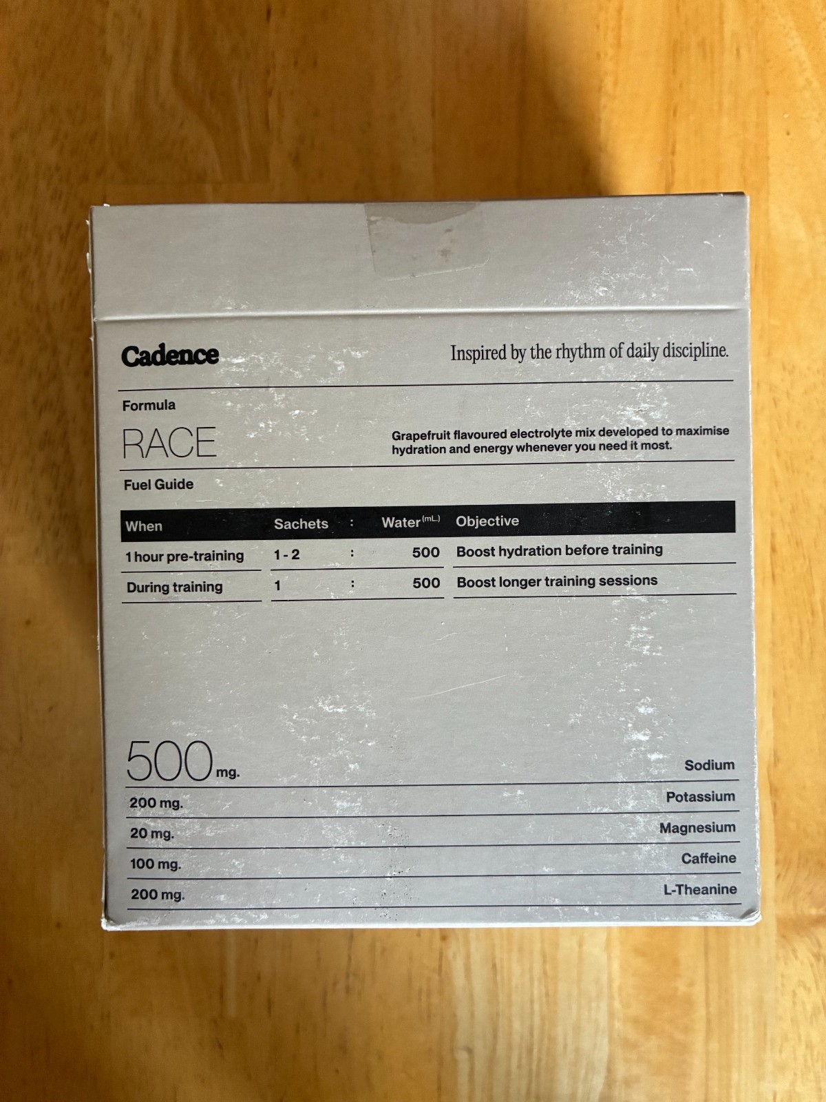 Cadence Race 500mg Electrolyte Hydration Salt Supplement Grapefruit 30 Sachets
