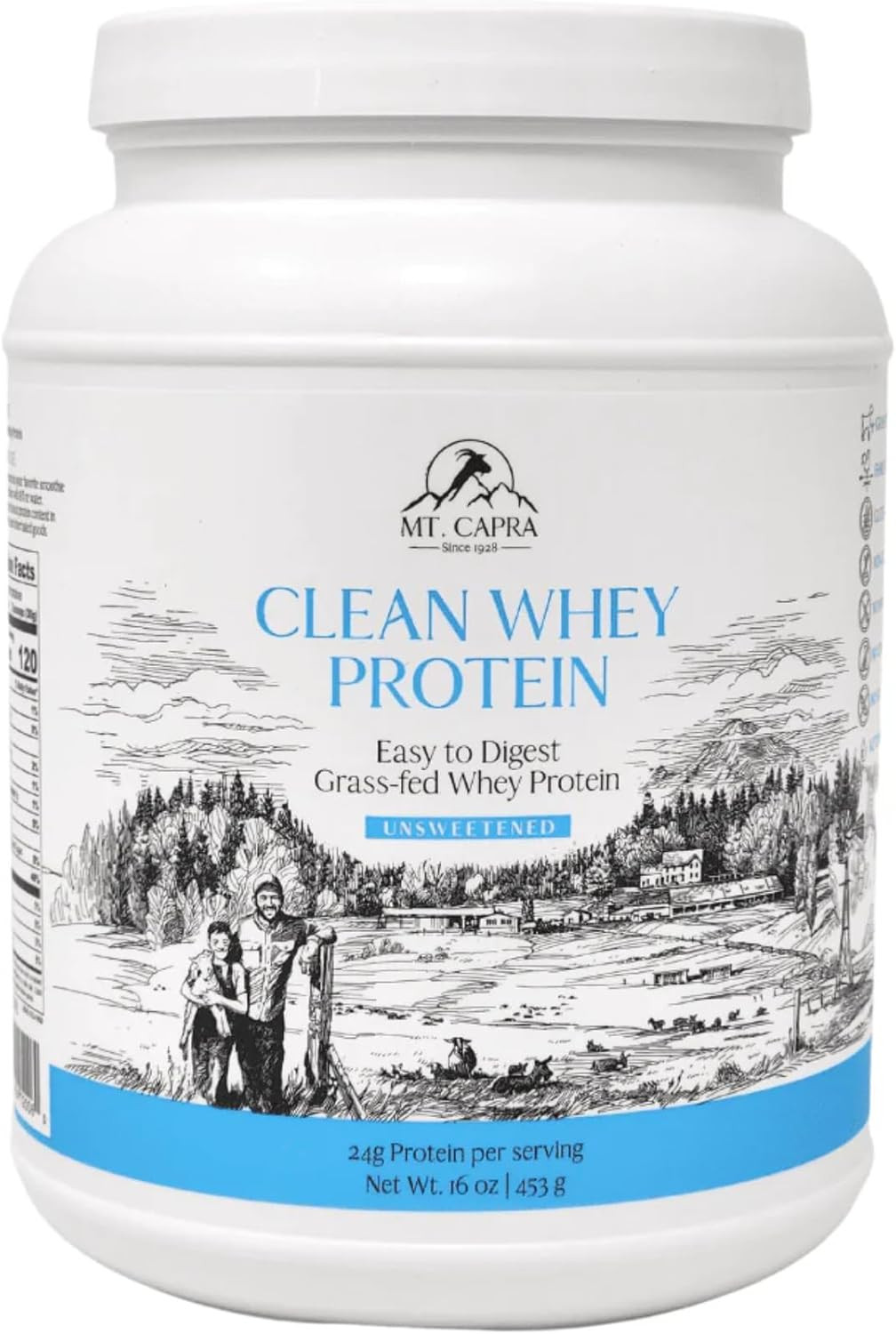 Mt. Capra Clean Whey Protein Grass-Fed Undenatured Goat 16 Oz EXP:03/27