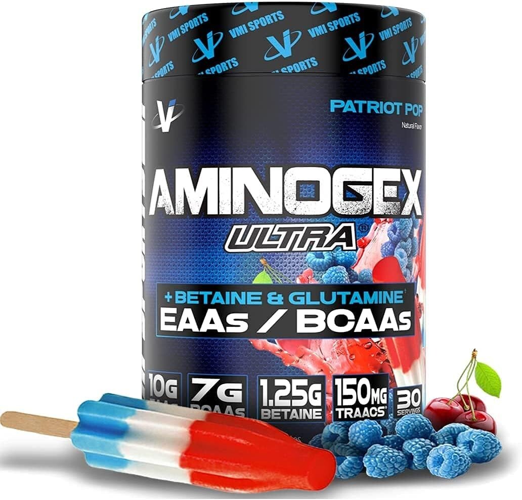 Aminogex Ultra BCAA Powder, Patriot Pop, 30 Servings