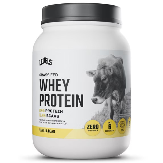 Levels Grass Fed Whey Protein Powder, No Artificials-Vanilla Bean
