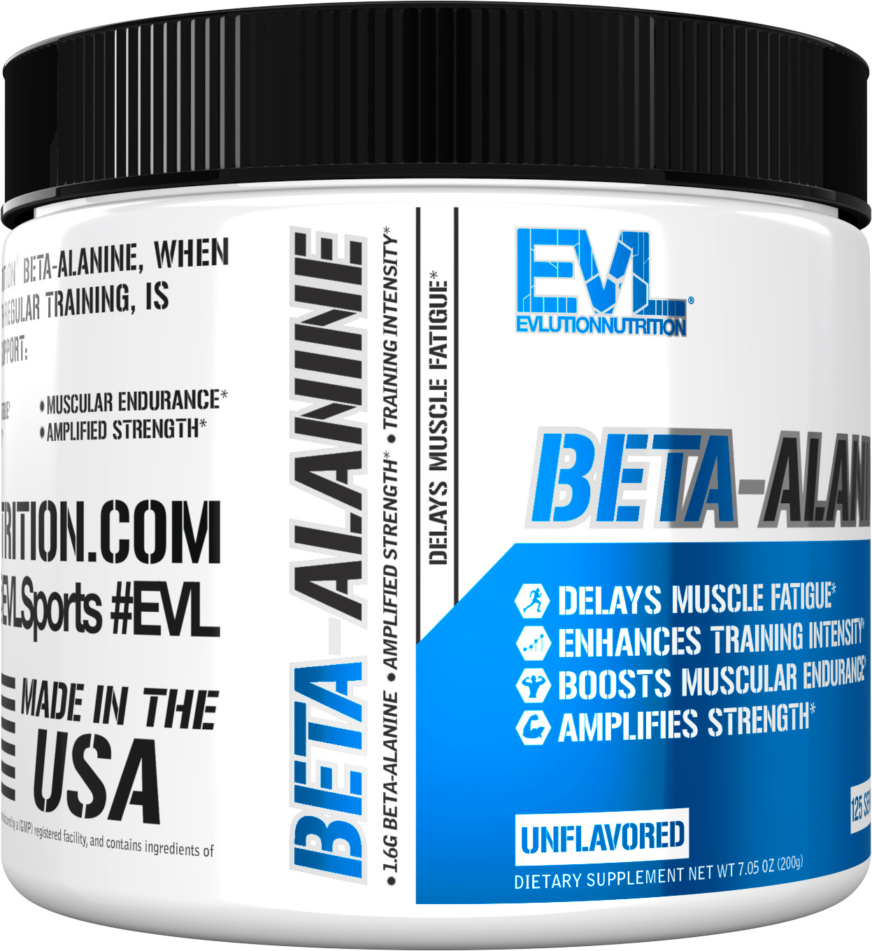 Evlution Nutrition Beta-Alanine – Supports Muscle Endurance – 125 Servings