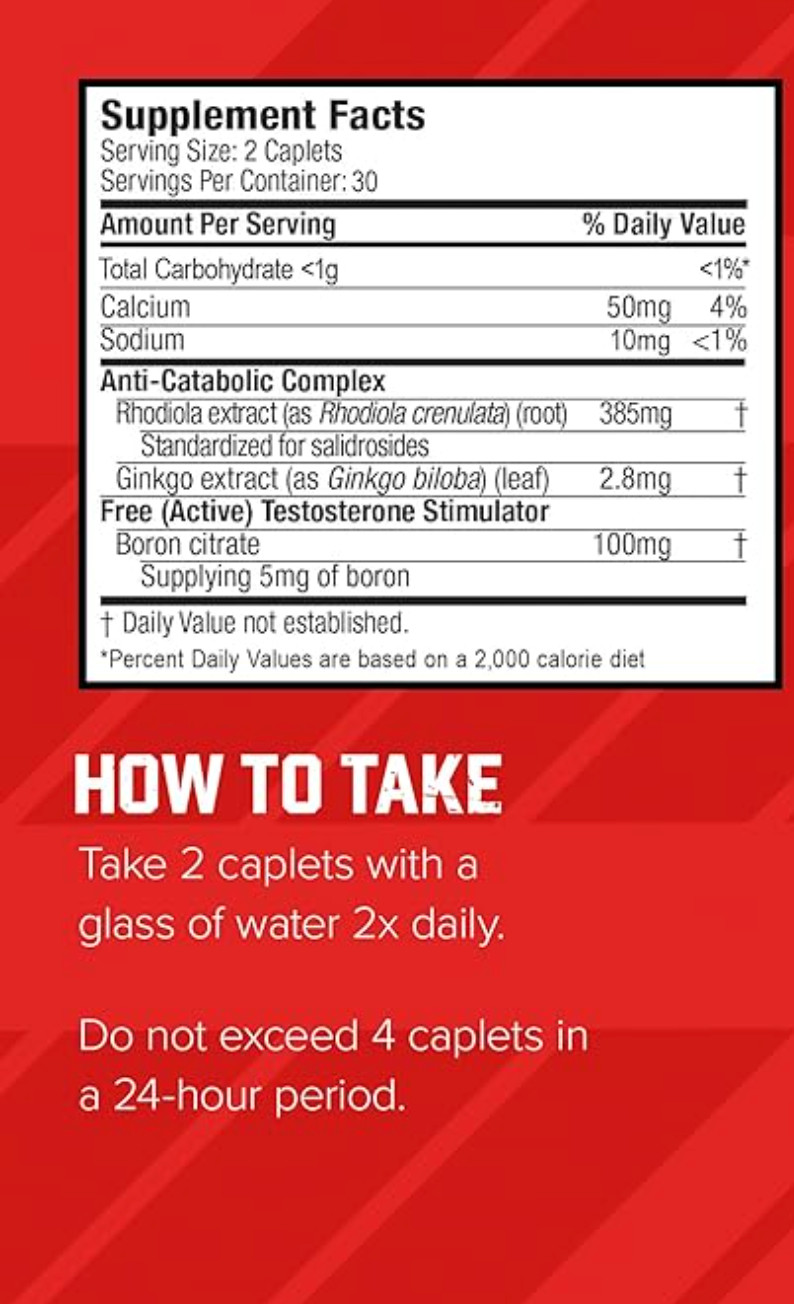 Six Star Nutrition Testosterone Booster for Men with Rhodiola Extract and Boron