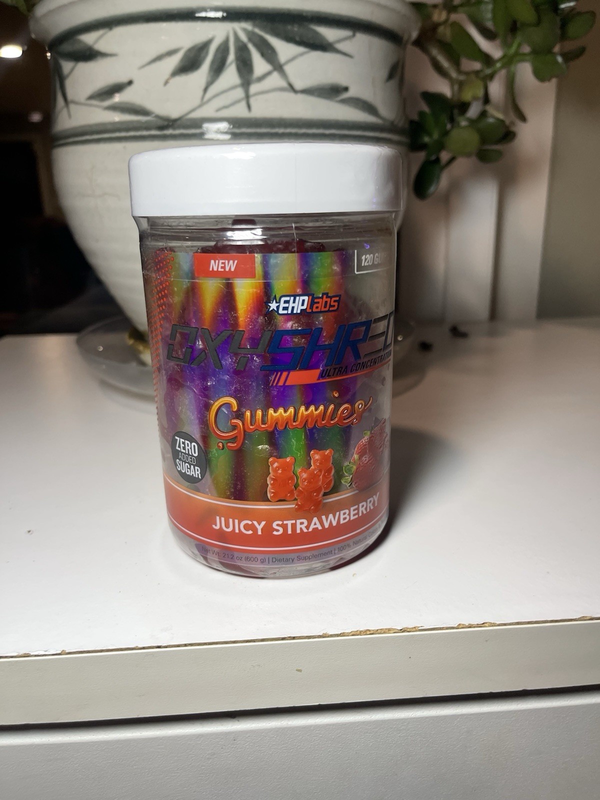 EHP Labs OxyShred Gummies Juicy Strawberry Thermogenic Gummies 120 Count