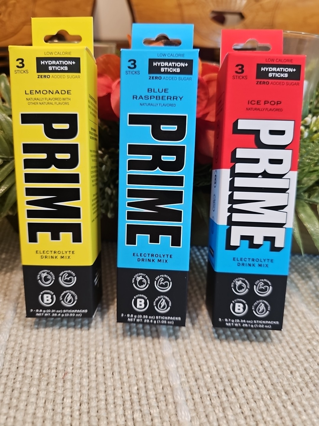 3 NEW PRIME HYDRATION LEMONADE ICE POP BLUE RASPBERRY ELECTROLYTE Drink Mix