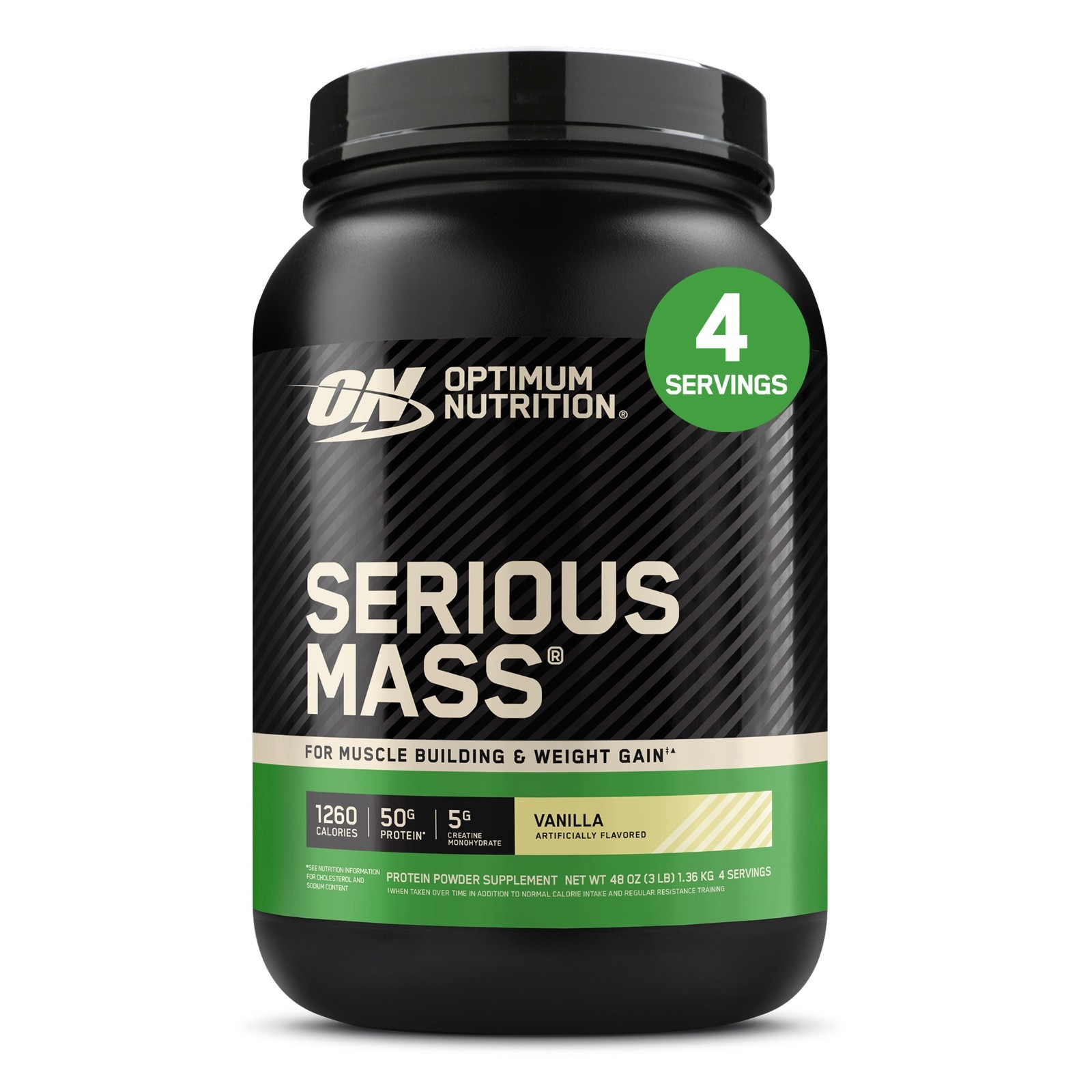 “Optimum Nutrition Serious Mass, Vanilla, Weight Gainer Protein Powder, Mass Gai