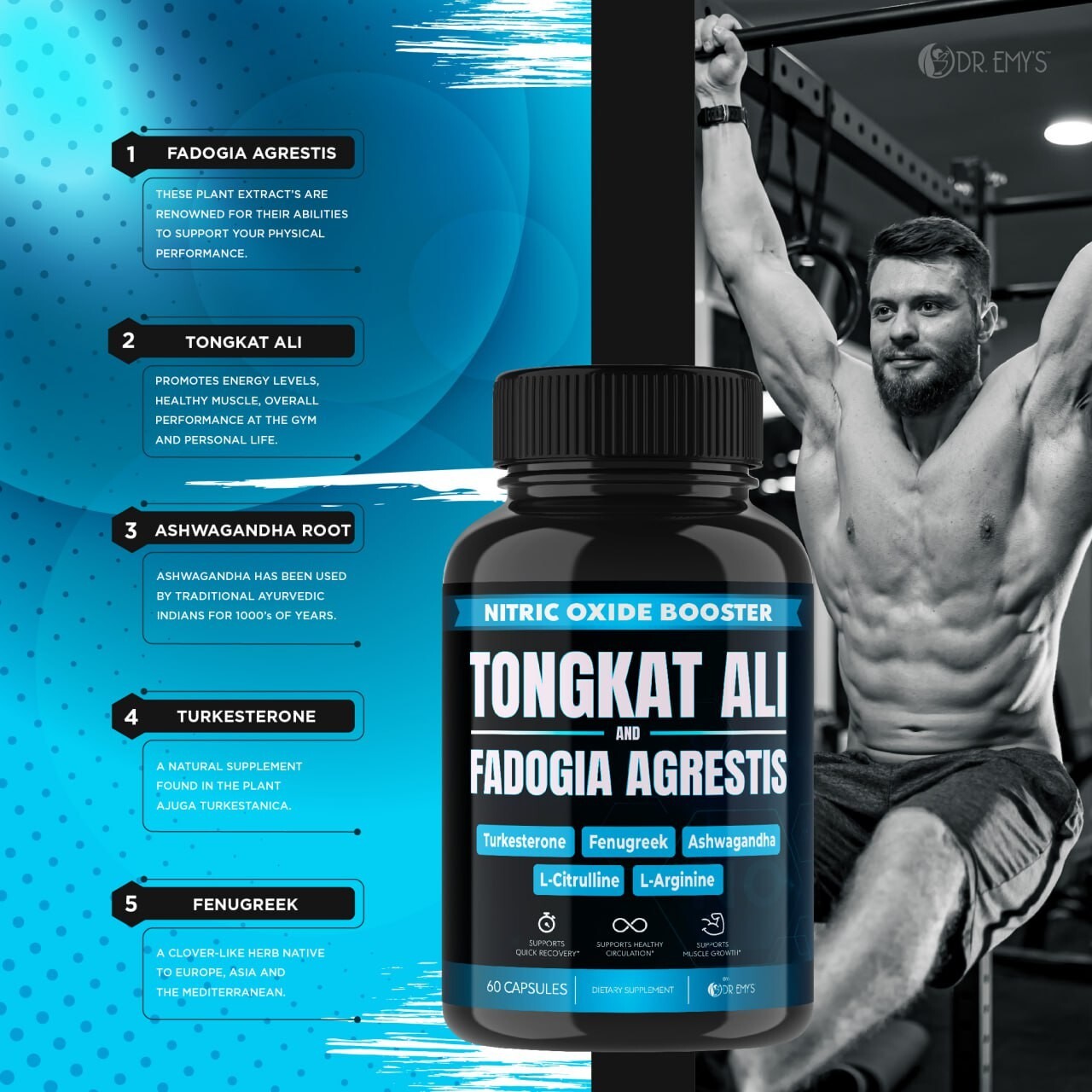 (2 Pack) Testosterone Supplement Booster Capsules Blood Flow Nitric Oxide
