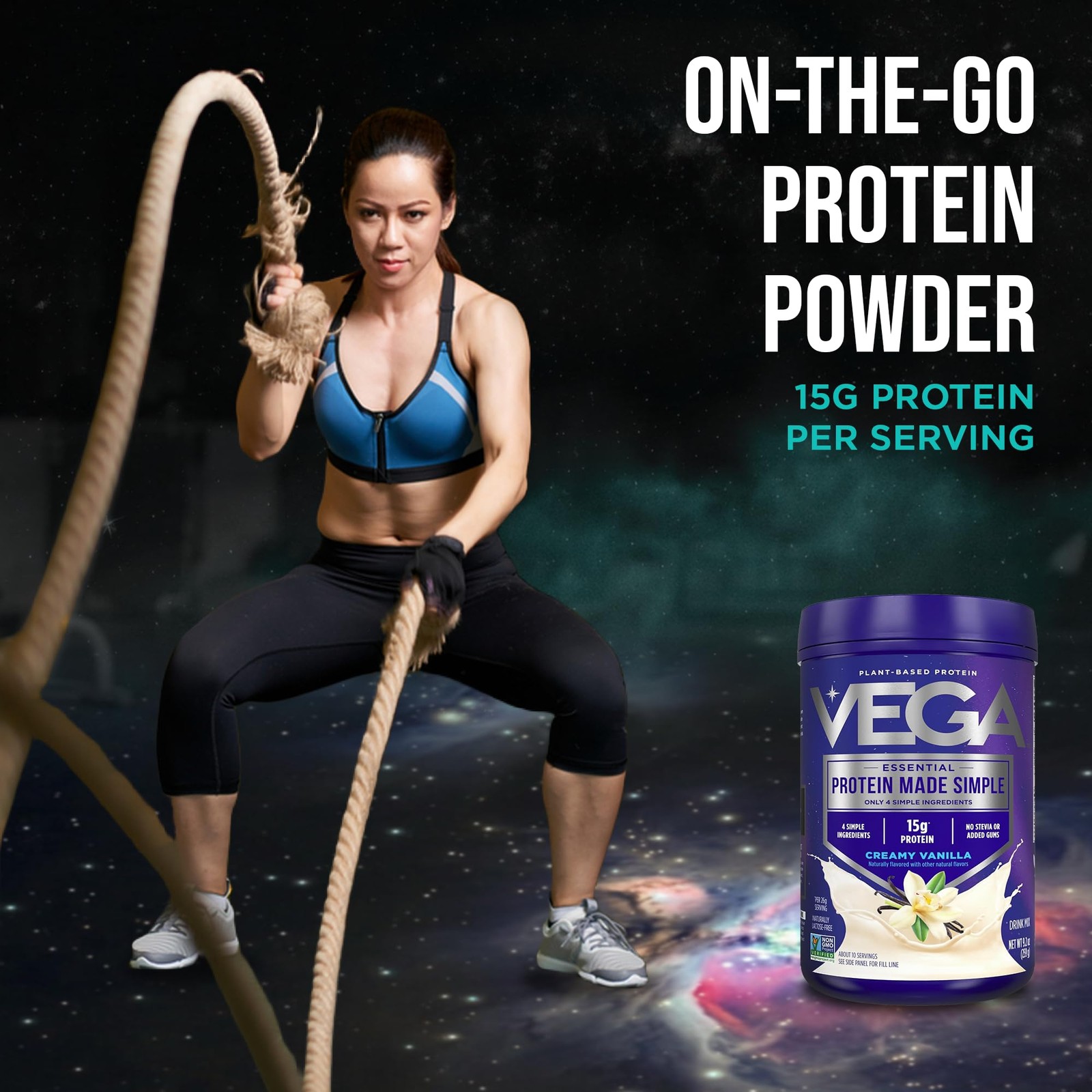 Vega Protein Made Simple Plant-Based Vanilla 9.2 Ounce (Pack of 1),
