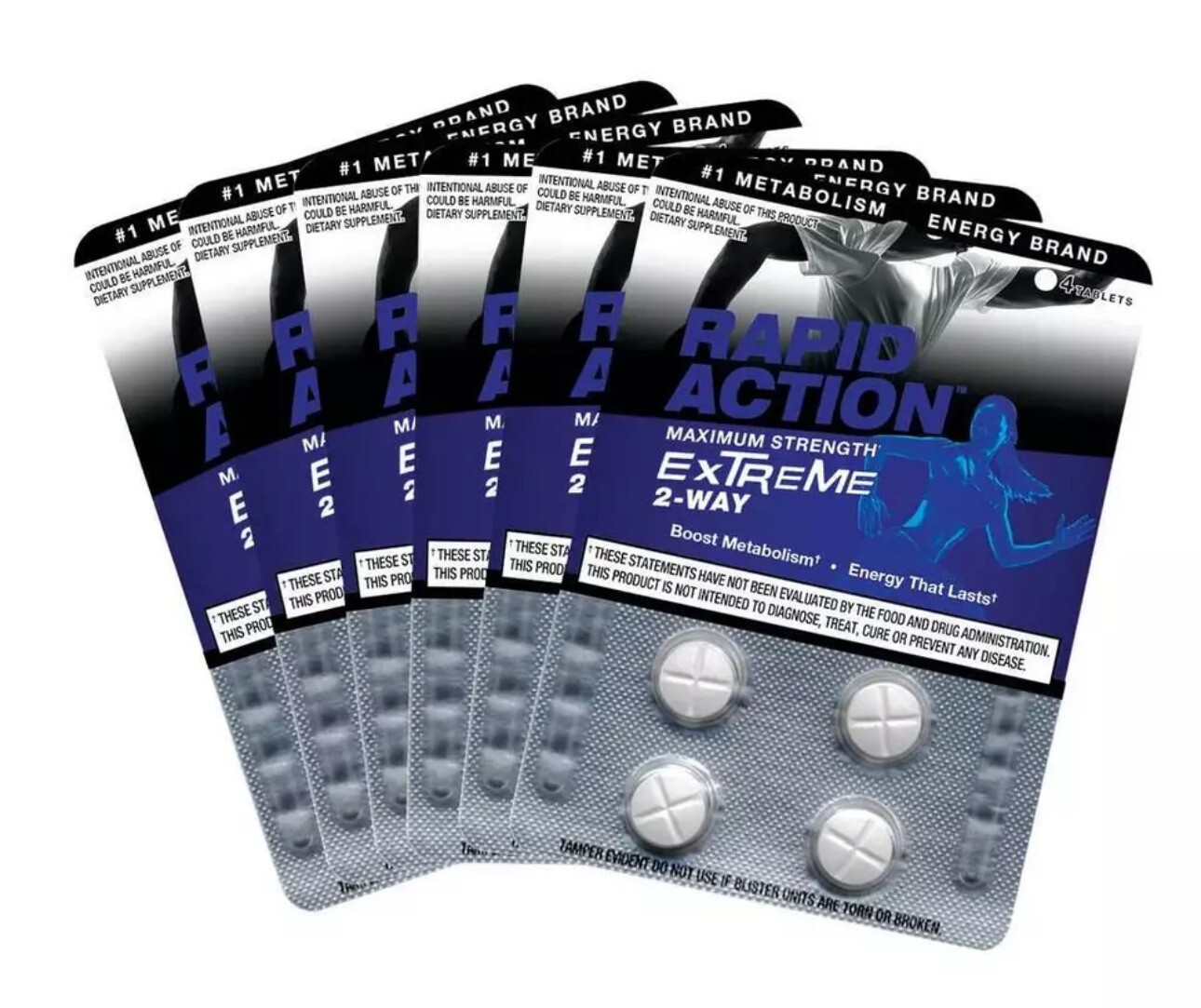 Rapid Action Extreme 2 Way Energy Boost 8 Packs (32 pills)